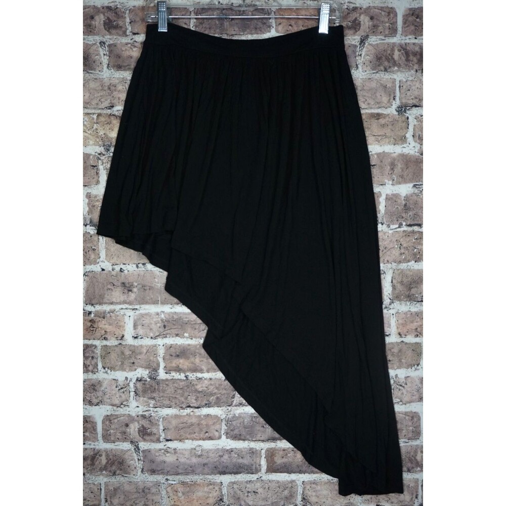 Quiksilver Asymmetric Swim Cover Up Skirt Black Women M Mini High Low Gorpcore